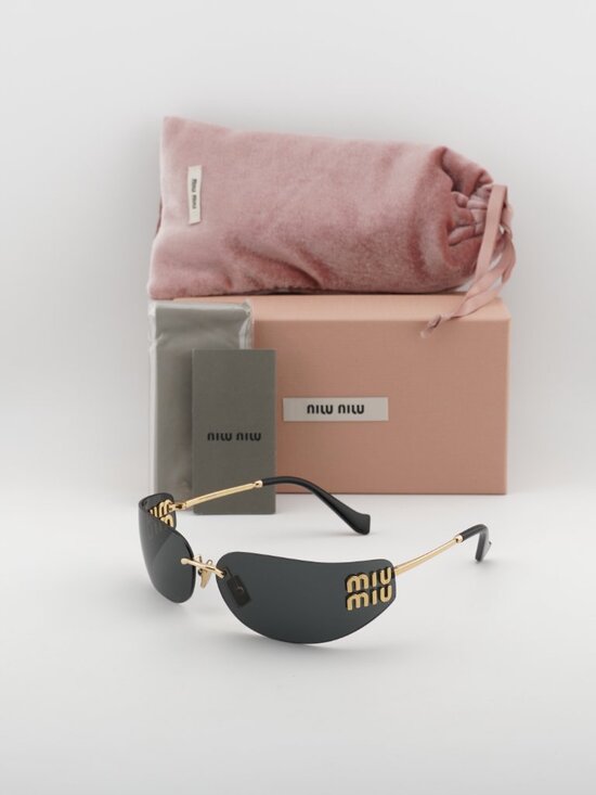 Miu Miu MUA51S 5AK5S0 Rectangle Sunglasses – Gold\\ Dark Grey main image 6